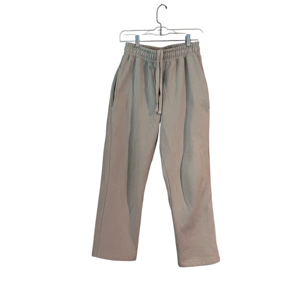 Hours Men’s Sweatpants Small Pockets Tan Beige Thick Elastic Waist Drawstring
